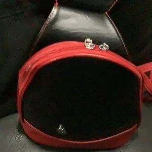 Baldine | Bags | Baldine Blackred Faux Leather Backpack  display picture 1